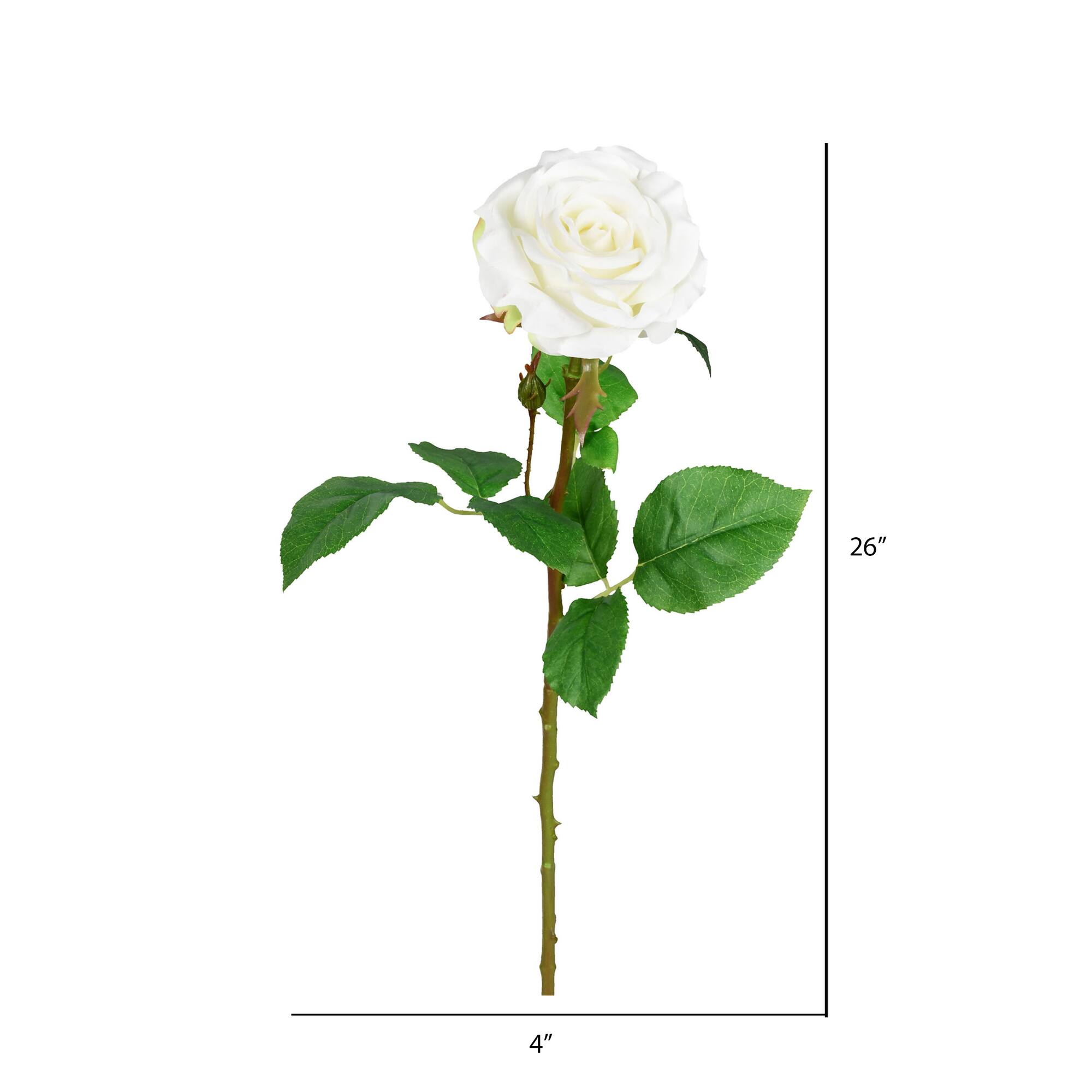 White Rose Artificial Stem, 6ct.